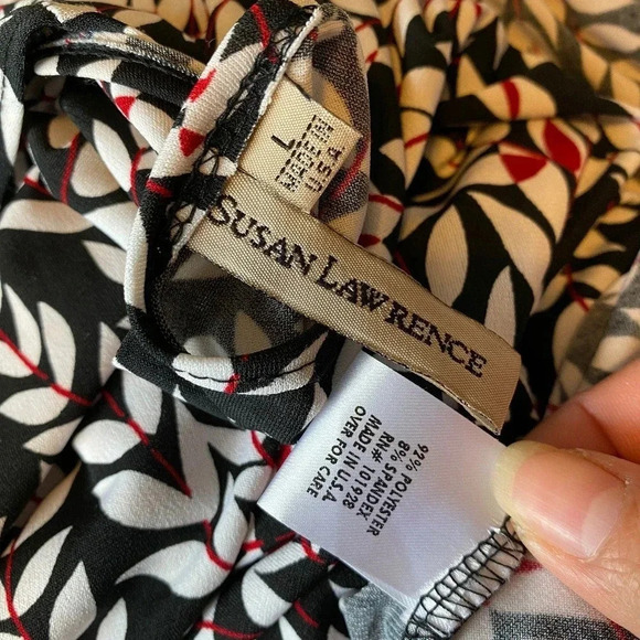 Susan Lawrence Floral Stretchy Casual Special occasions wrap dress women size L - Picture 3 of 6